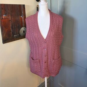 Vintage Northern Isles Rose Button-Up Cardigan Vest